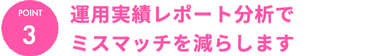 運用実績レポート分析でミスマッチを極限まで減らします